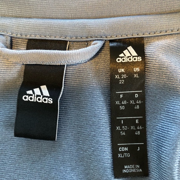 Adidas Light Blue Three Stripe Track Jacket. Size XL - Picture 9 of 12